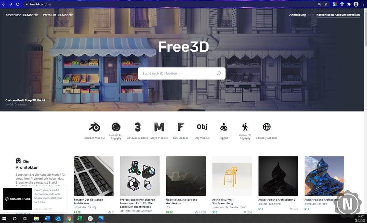 Startseite Free3D