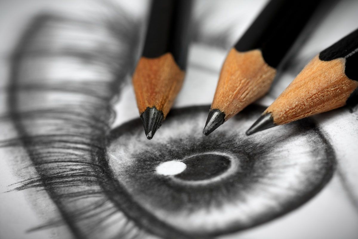 Bleistiftzeichnung eines Auges
