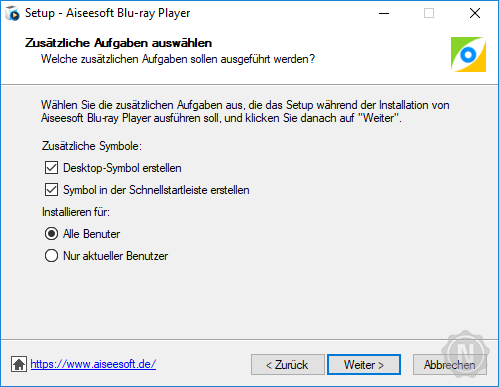 Aiseesoft Blu-ray Player - Installationsassistent