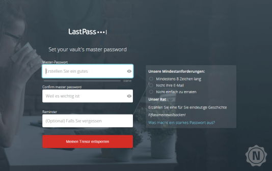 LastPass Registrierung